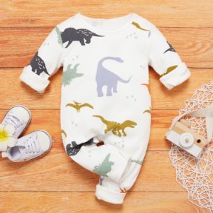 Baby Boy / Girl Dinosaur Allover Long-sleeve Jumpsuit