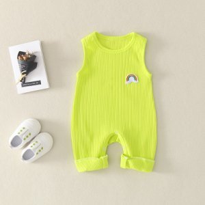 Baby Boy / Girl Solid Knitted Sleeveless Jumpsuit