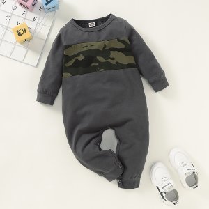 Baby Boy Solid Long-sleeve Jumpsuit