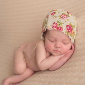 Baby Floral Print Photography Prop Hat Set