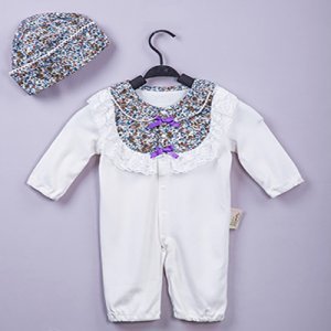 Baby Girl Lace Design Long-sleeve Jumpsuit