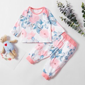 Baby Girl Pretty Floral Long-sleeve Top and Pants Set