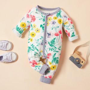 Baby Girl Pretty Floral Print Sleepwear (No Shoes)
