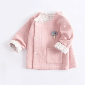 Baby Girl's Solid Round-collar Cardigan
