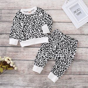 Baby Girl Trendy Leopard Print Top and Pants Set