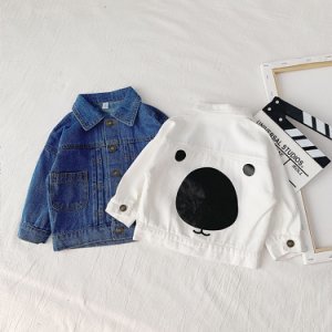 Baby / Toddler Bear Print Solid Denim Jacket