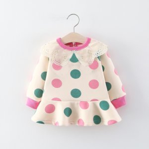 Baby / Toddler Doll Collar Dotted Dress