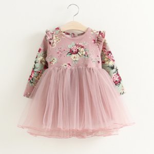 Baby / Toddler Elegant Floral Embroidered Tulle Princess Party Dress