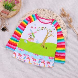 Baby/ Toddler Girl's Colorful Sleeve Cartoon Print Top