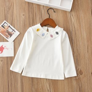 Baby / Toddler Leaf Applique Doll Collar Tee