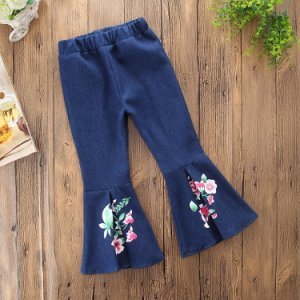 Baby / Toddler Pretty Floral Print Bellbottom Jeans