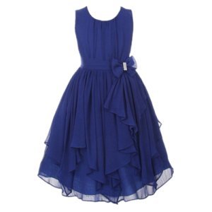 Beautiful Bowknot Sleeveless Tulle Pleated Dress for Girls