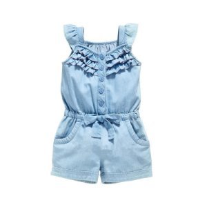Beautiful Solid Bowknot Decor Flutter-sleeve Romper for Toddler Girl and Girl