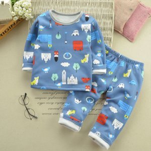 Cartoon Print Top and Pants Home Set For Baby / Toddler Boys