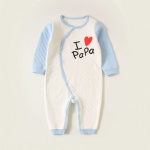 Casual I Heart Papa/Mama Long-sleeve Jumpsuit for Baby Boy