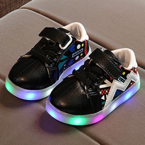 Colorful LED Velcro Shoes for Toddler and Kid