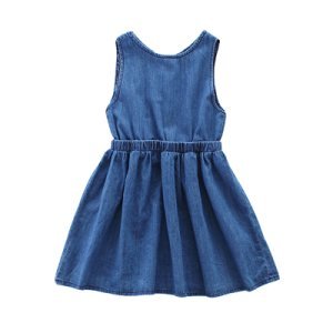 Cool Denim Sleeveless Dress in Blue for Your Girl