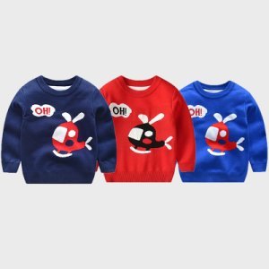 Cool Plane Print Sweater For Kids