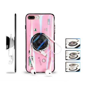 Creative Camera Design Phone Case with Rotation Ring Holder