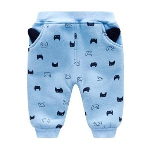 Cute Cat Print Soft Lining Pants for Baby