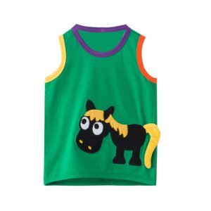 Cute Horse Appliqued Tank Top for Baby Boy