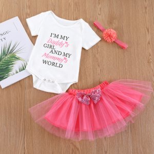 Daddy's Girl Mommy's World Skirt Outfit