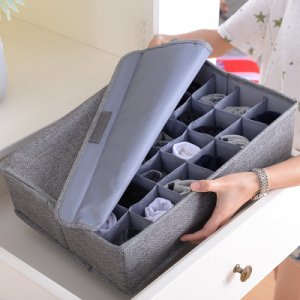 Dust-proof  Velcro Closure Socks Storage Box