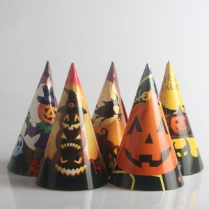 Halloween Pumpkin Wizard Triangle Paper Cap (Random Style)