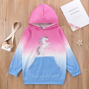 Kid Girl Unicorn Hooded Sweatshirt