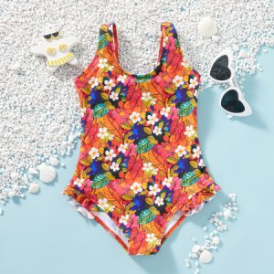 Kids Girl Floral Allover Print Swimwear