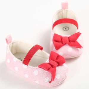 Lovely Bow Decor Polka Dotted Shoes for Toddler Girl