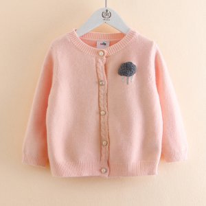 Lovely Solid Cloud Decor Knitted Cardigan for Toddler Girl and Girl