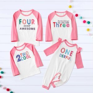 Mosaic Cotton Sibling Wonderful Birthday Party Tee and Romper for Baby - Girl