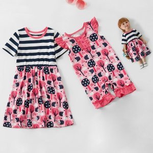 Mosaic Family Matching Girl and Doll Floral Twirl Dresses