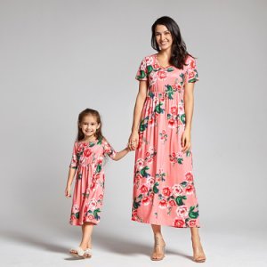 Mosaic Family Matching Mommy and Me Floral Print Dresses