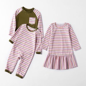 Mosaic Family Matching Sibling Color Block Stripe Top Dresses Romper for Boy - Girl - Baby