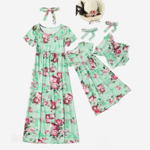 Mosaic Mommy and Me Bohemia Floral Dresses for Mom - Girl - Baby