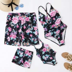 One Piece Cross Strap Family Matching Swimsuit