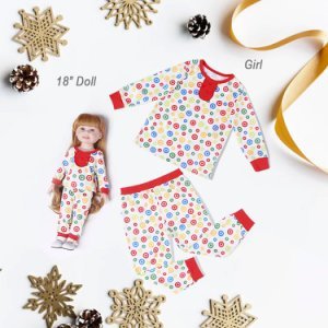 Polka Dots Christmas Set Girl and Doll