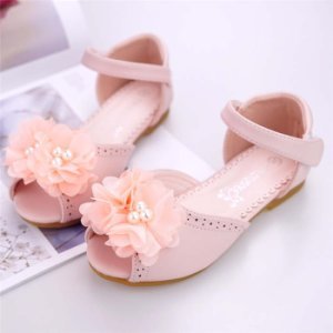 Pretty 3D Mesh Flower Decor Sandals for Girls