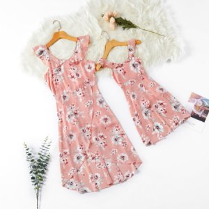 Printed Sleeveless Matching Dresses