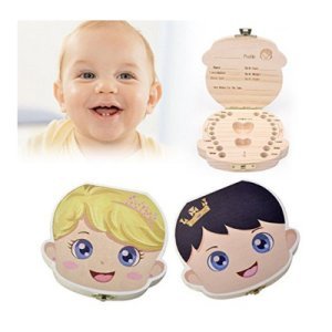 Smile Face Baby Tooth Wooden Storage Box