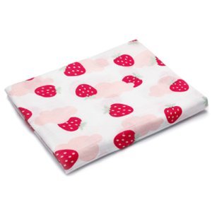 Soft Strawberry Print Muslin Cotton Baby Swaddle Blanket