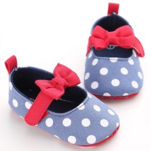 Sweet Bowknot Decor Polka Dotted Flats for Toddler Girl