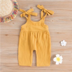 Sweet Solid Overalls Jumpsuit for Baby and Toddler Girls