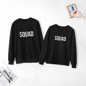 Three-color SQUAD Letter Print Couple Sweatshirts