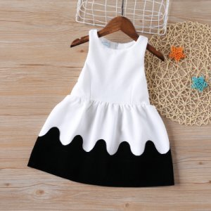 Toddler Girl Splice Style Sleeveless Dress