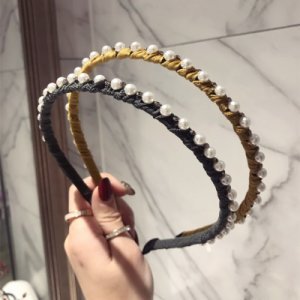 Women Imitation Pearl Chain Headband