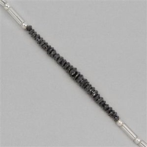 Black Diamond Beads, Bicones Gemstone Strands. 3.50cts, Graduated Faceted UGVX15