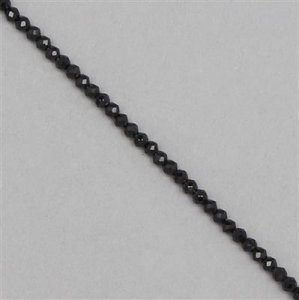 Black Spinel Beads, Rondelle Gemstone Strands. 10cts, Faceted Rondelles OTVX48